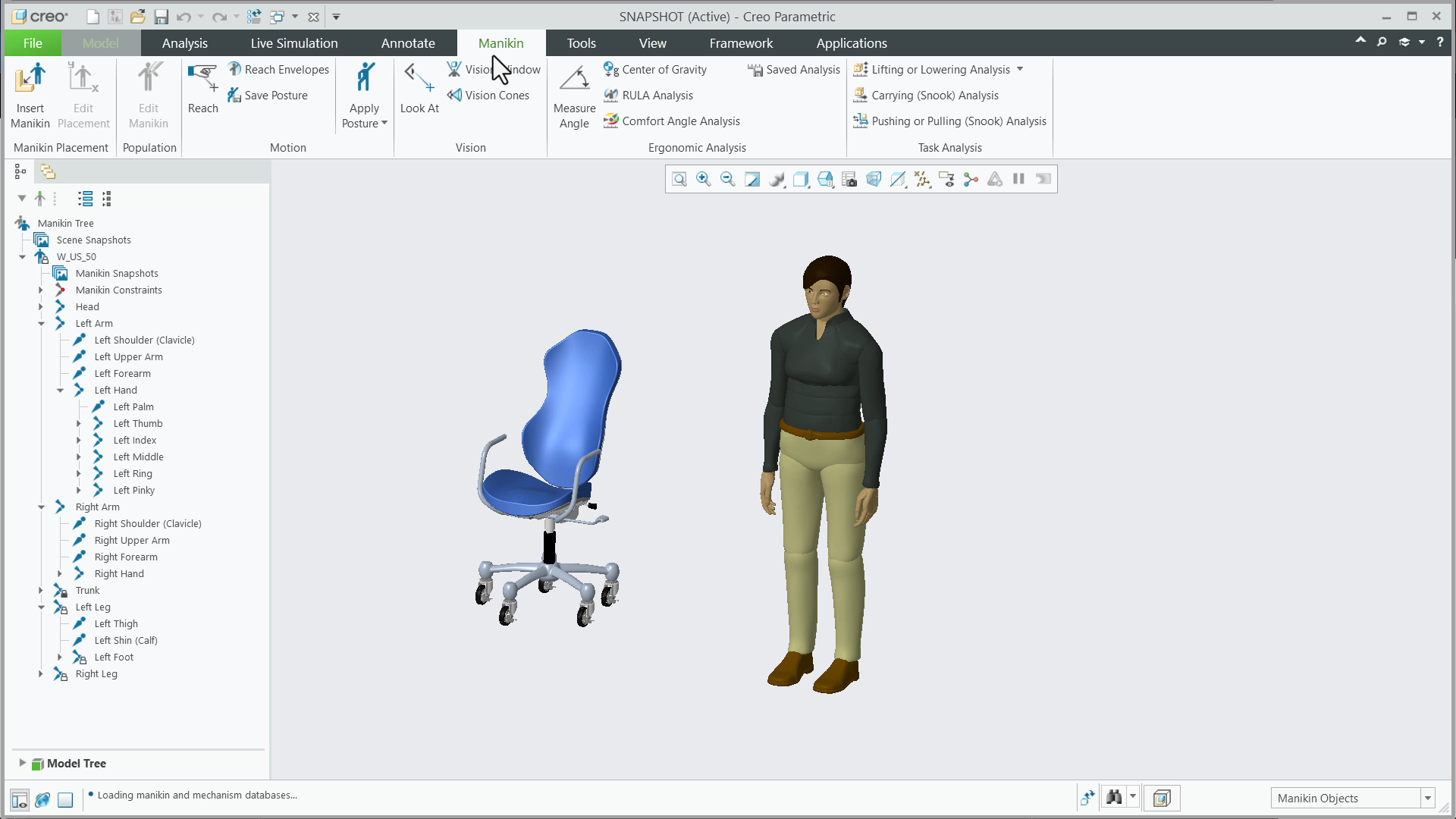 Create and Modify a Manikin Snapshot | tutorial | PTC Learning Connector