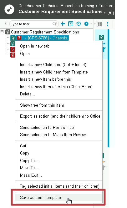 Explore Saving a Tracker Item as a Template | tutorial | PTC Learning ...