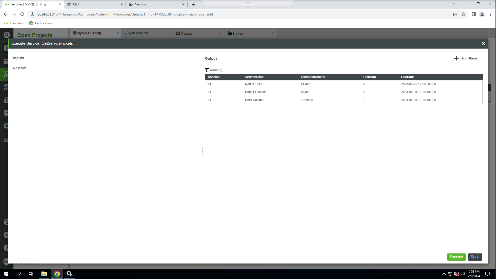Use a Database Thing Template | tutorial | PTC Learning Connector