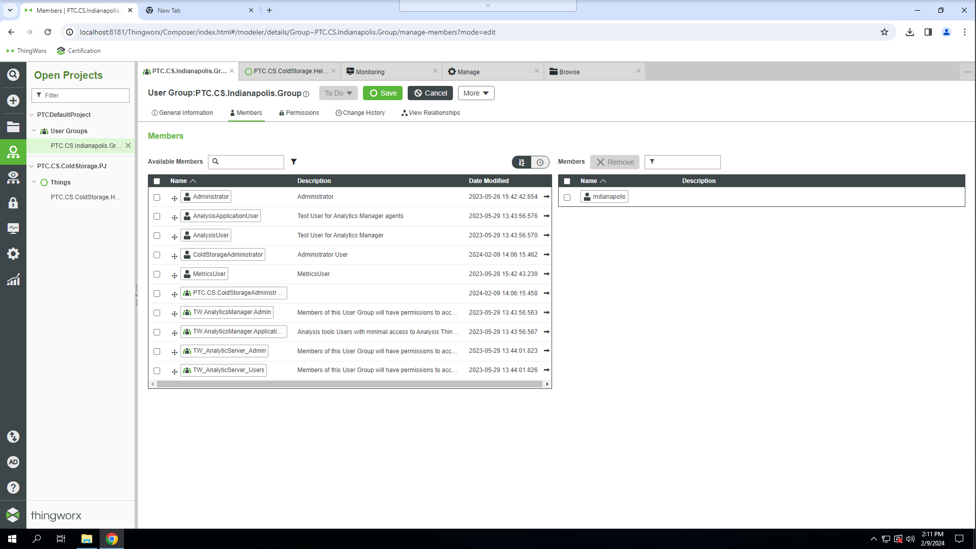 Export the PTC.ColdStorage.Pj project from Test | tutorial | PTC ...