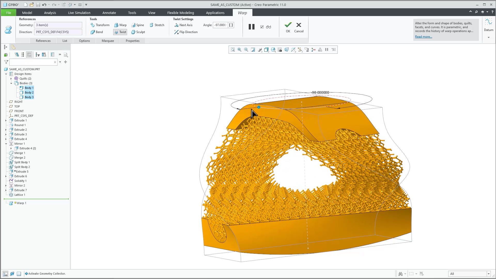 Winbeam Tutorial Simplified beam lattices adjusting along the warp feature | tutorial ...