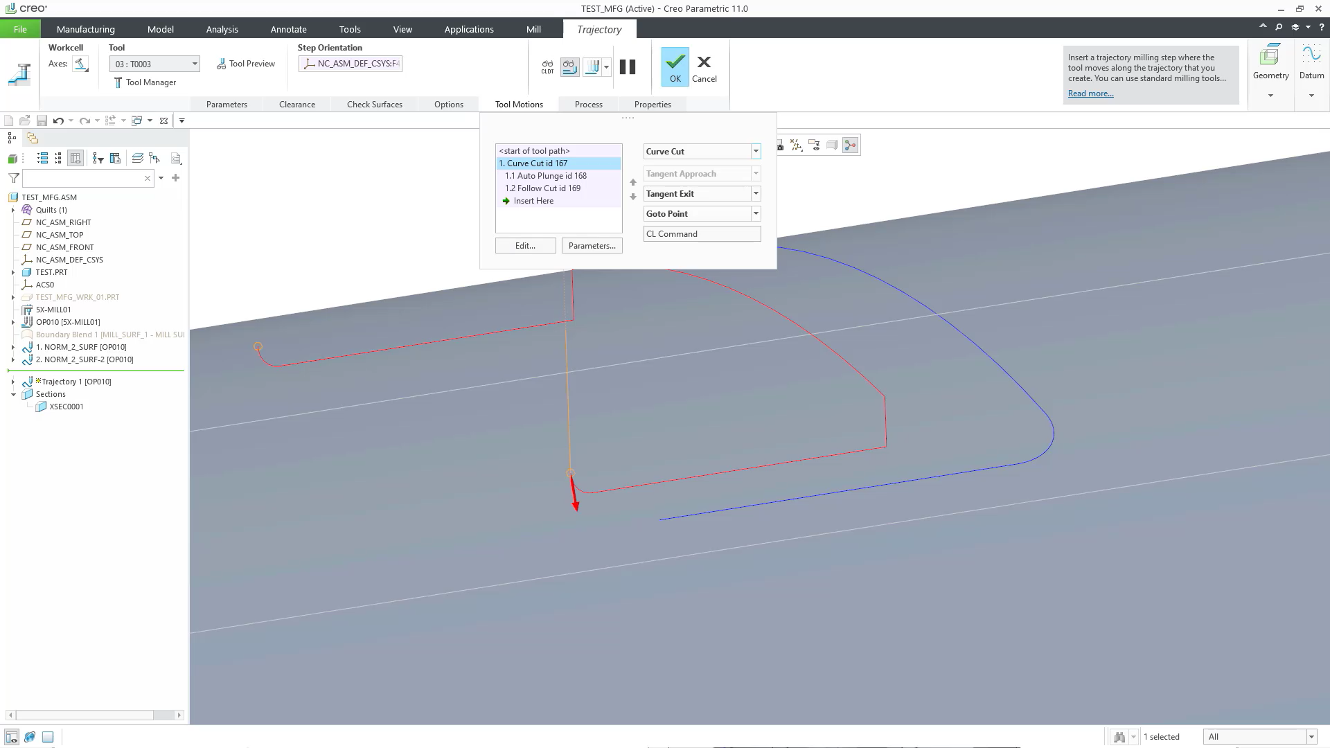 Tangential Entry for Trajectory Milling Normal to the Surface ...