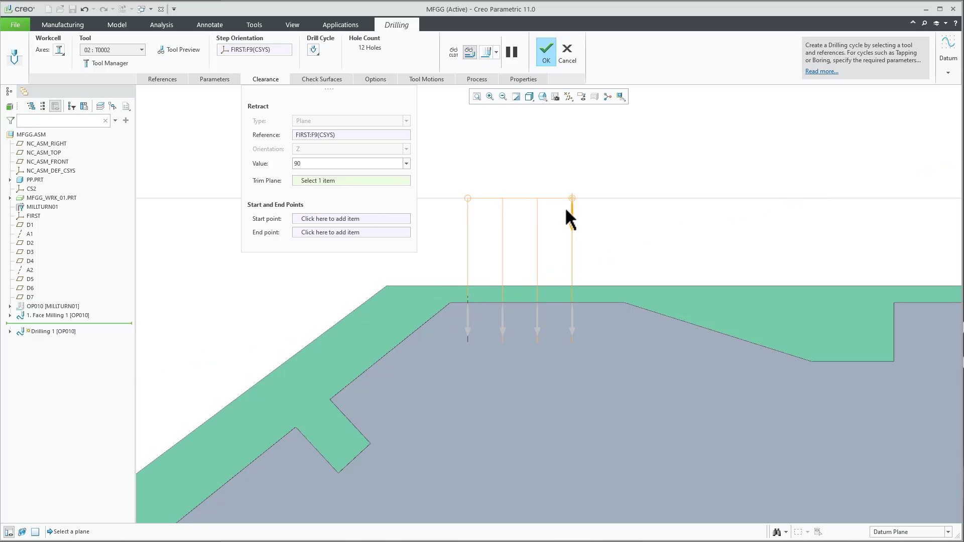 Retract Movement Trimming to a User Defined Plane | tutorial | PTC ...