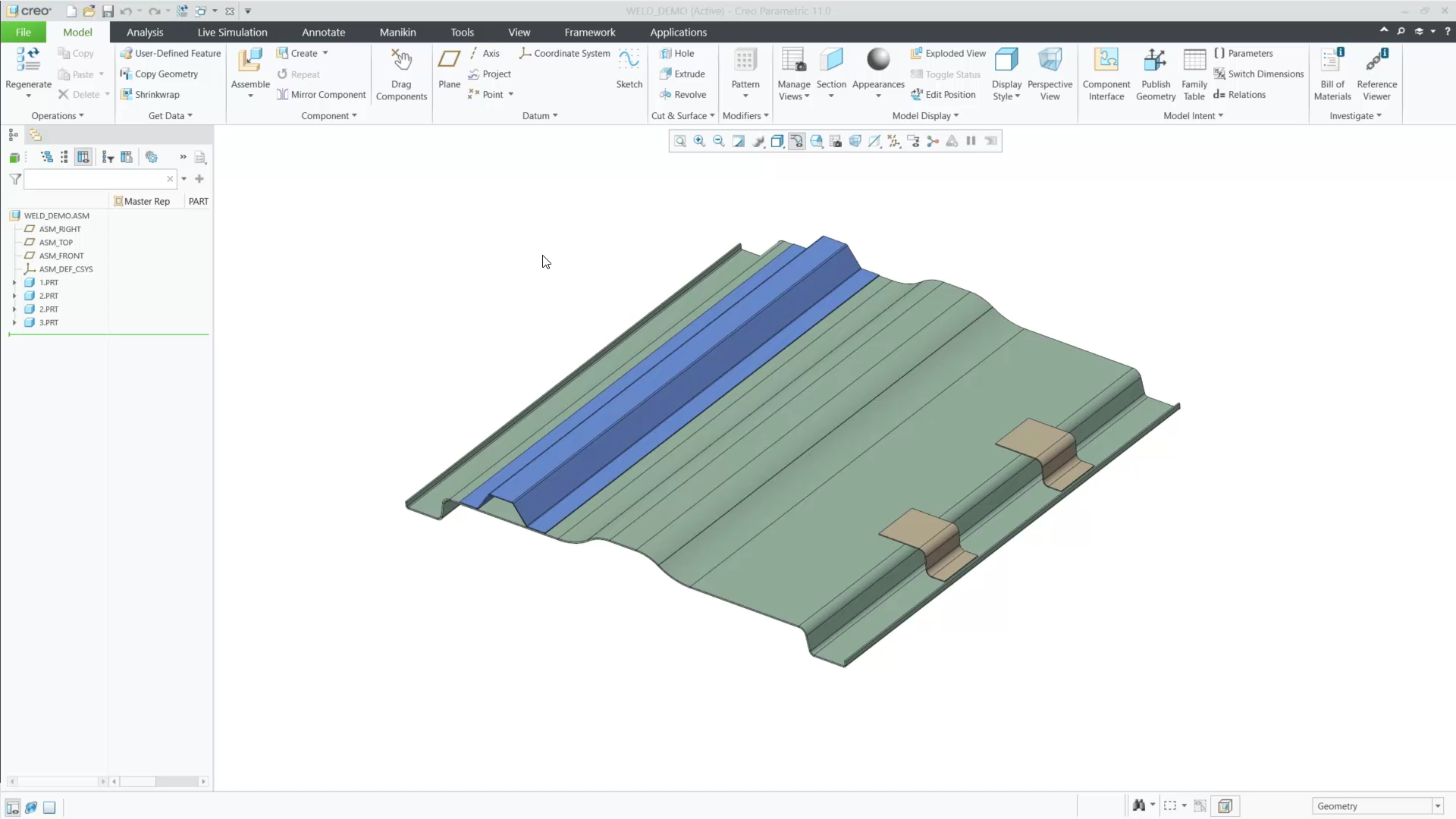 Joint Members and Spot Welds | tutorial | PTC Learning Connector