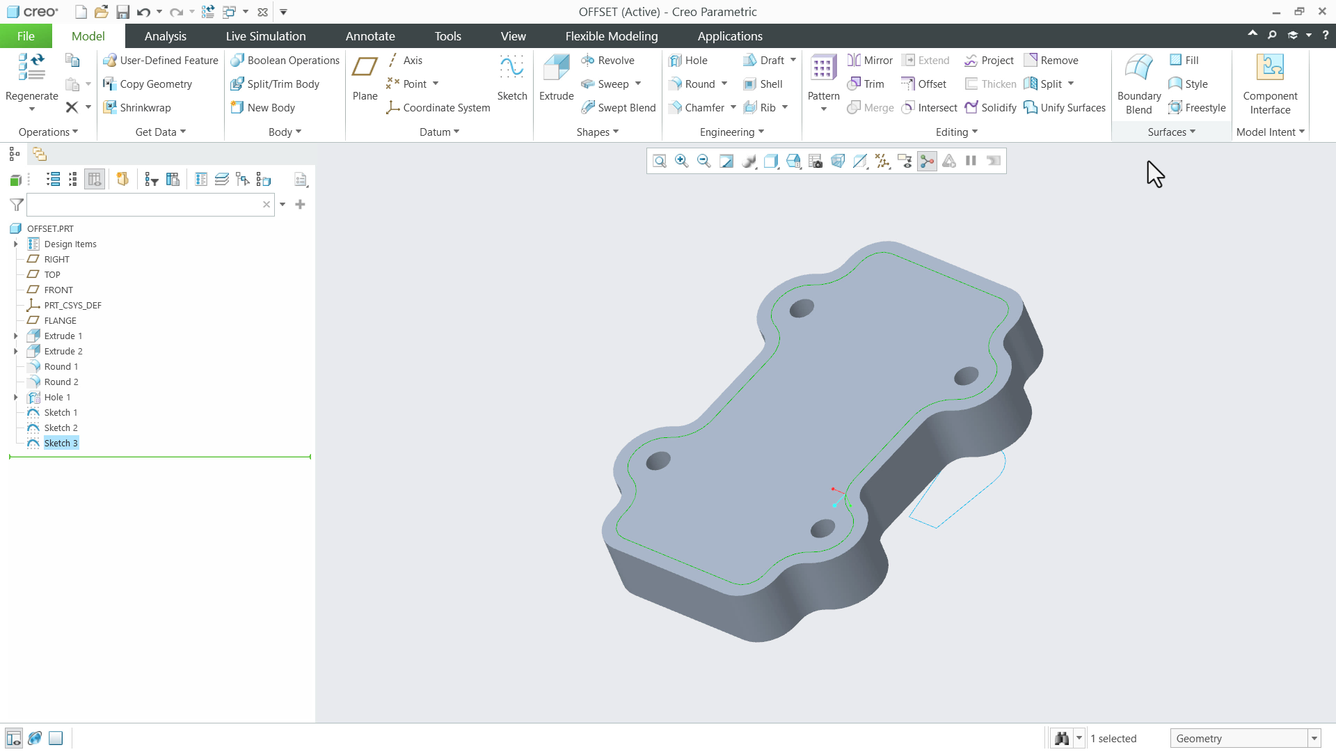 Geometry Reuse | tutorial | PTC Learning Connector