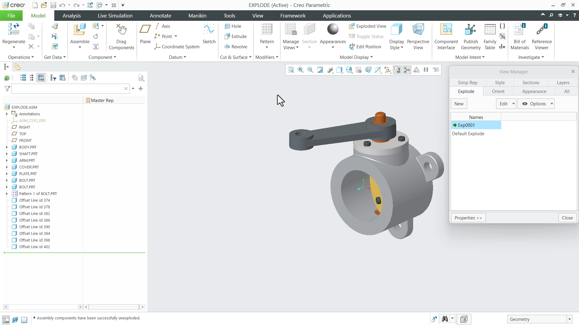 Create an Explode State | tutorial | PTC Learning Connector