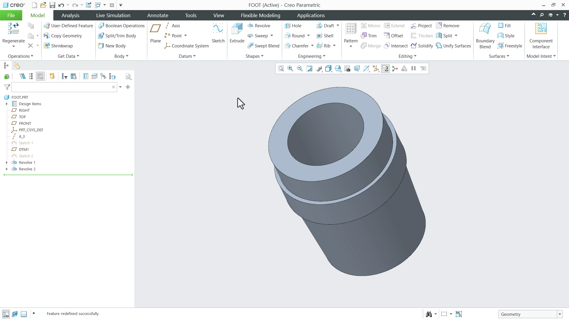 Revolve Feature | tutorial | PTC Learning Connector