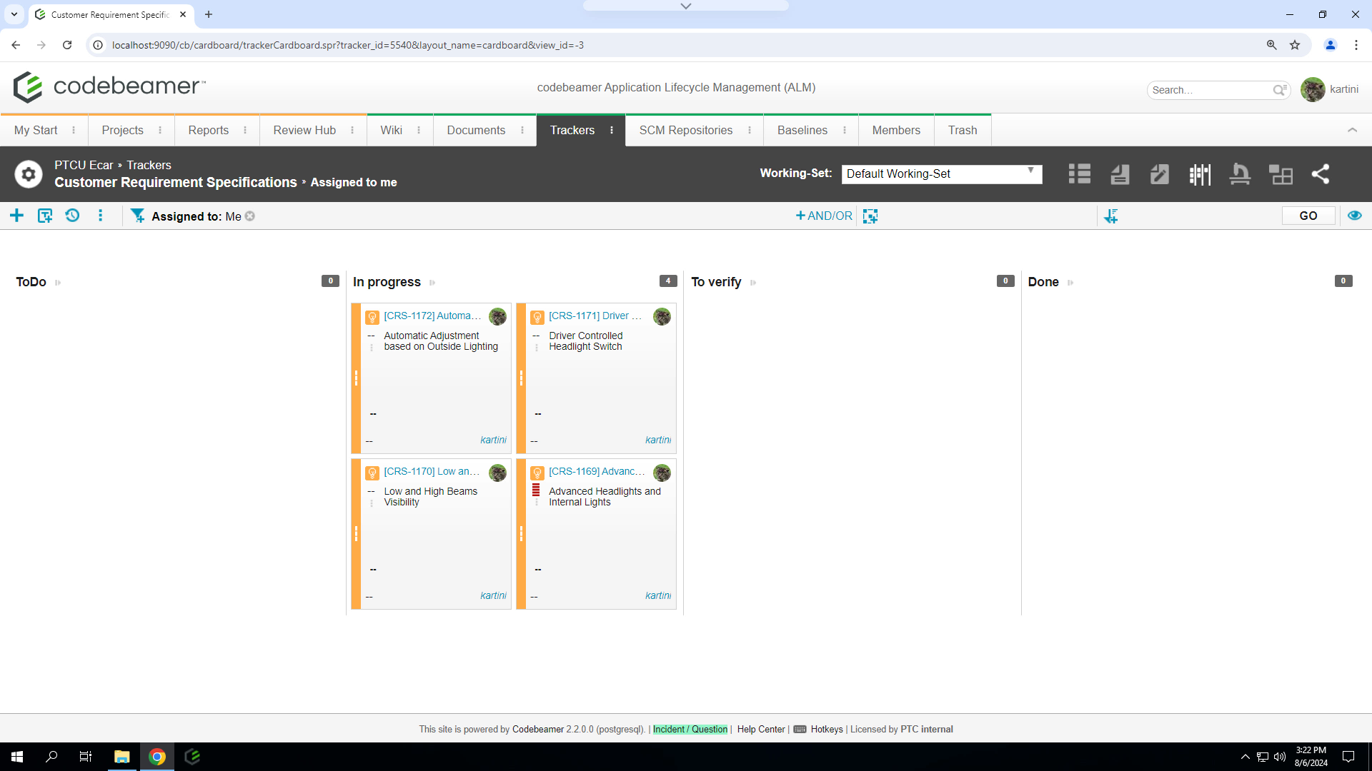 Set Tracker Status in Kanban View | tutorial | PTC Learning Connector