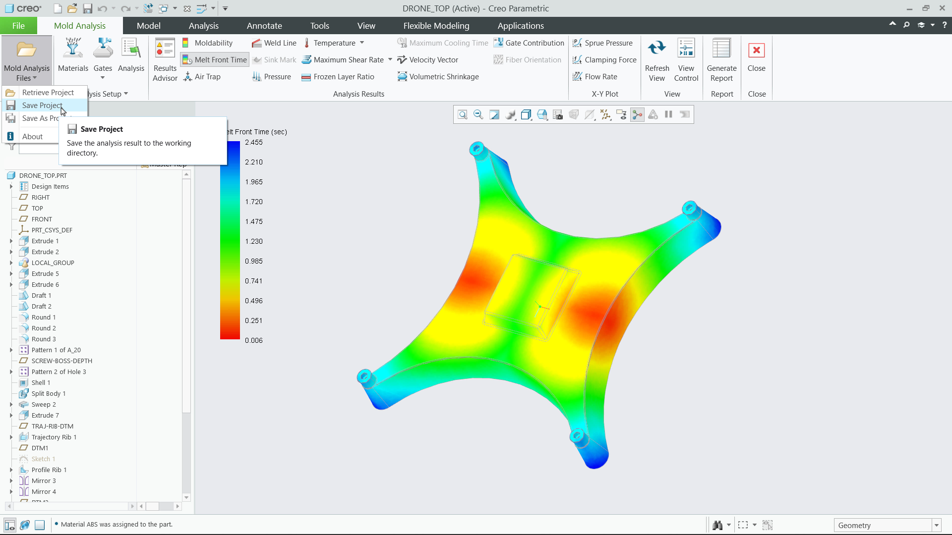 Save a Mold Analysis Project | tutorial | Playlist | PTC Learning Connector