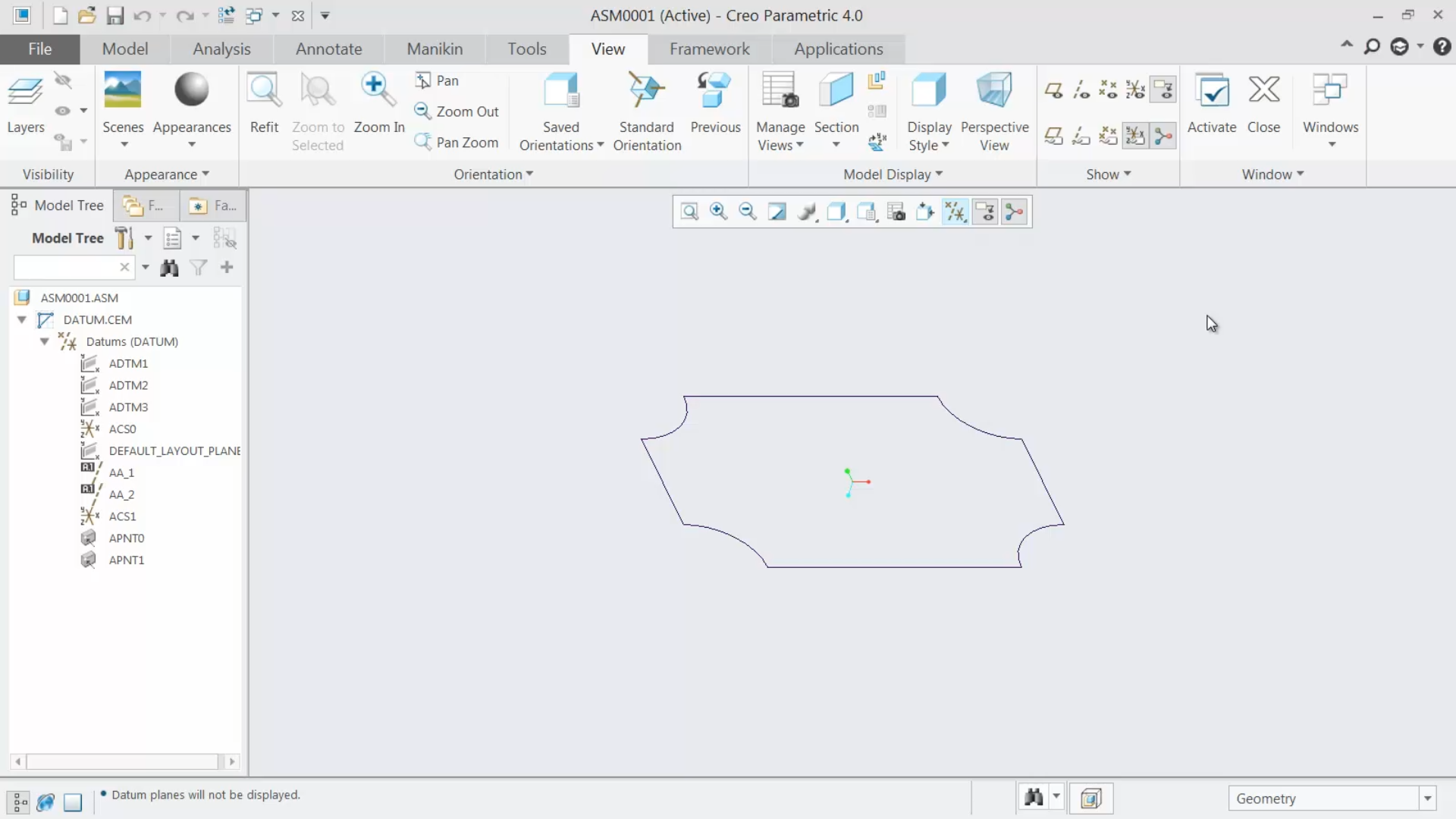 Sketching Datum Geometry | tutorial | PTC Learning Connector
