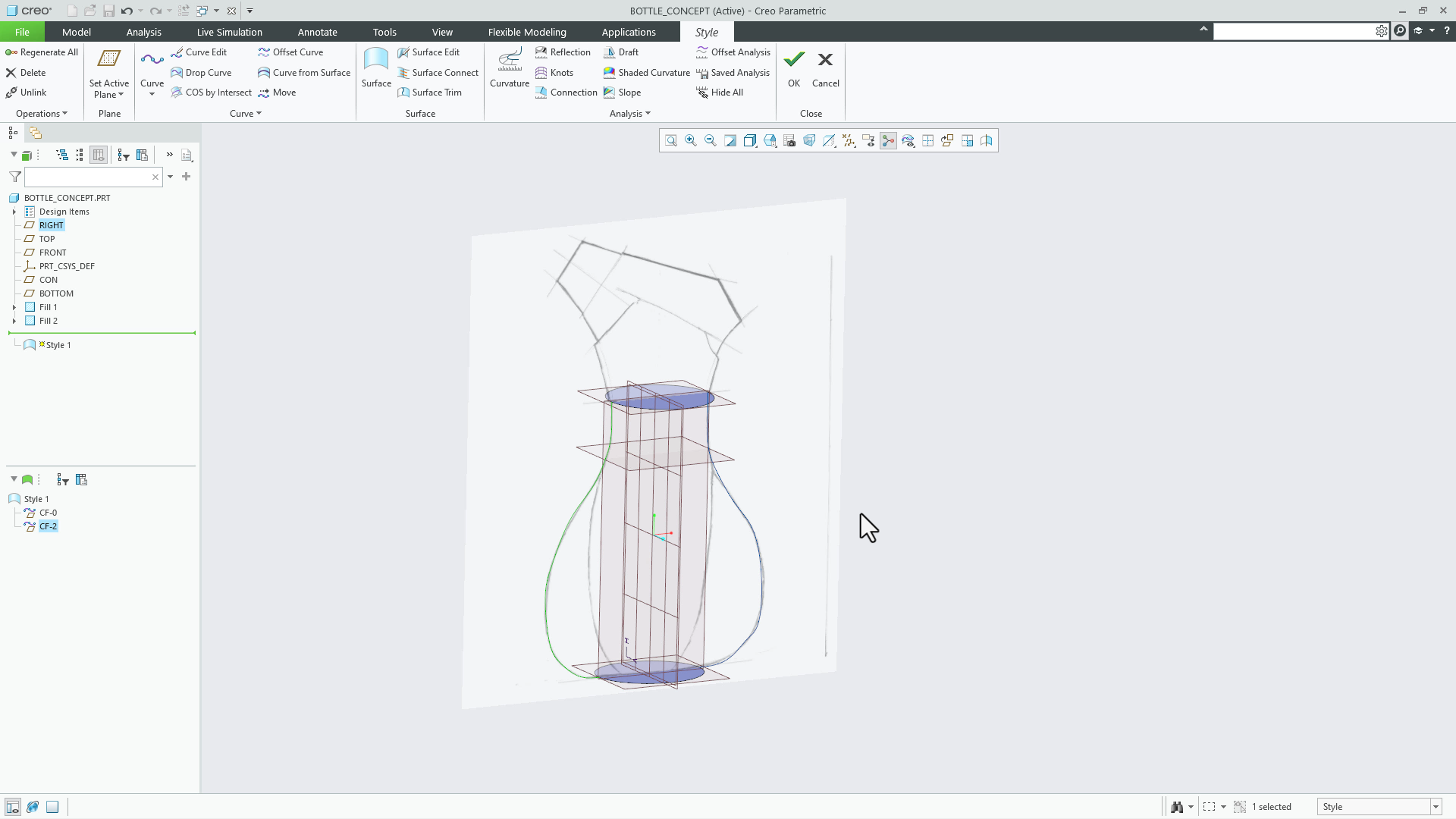 Trace Curves and Cross Curves | tutorial | PTC Learning Connector