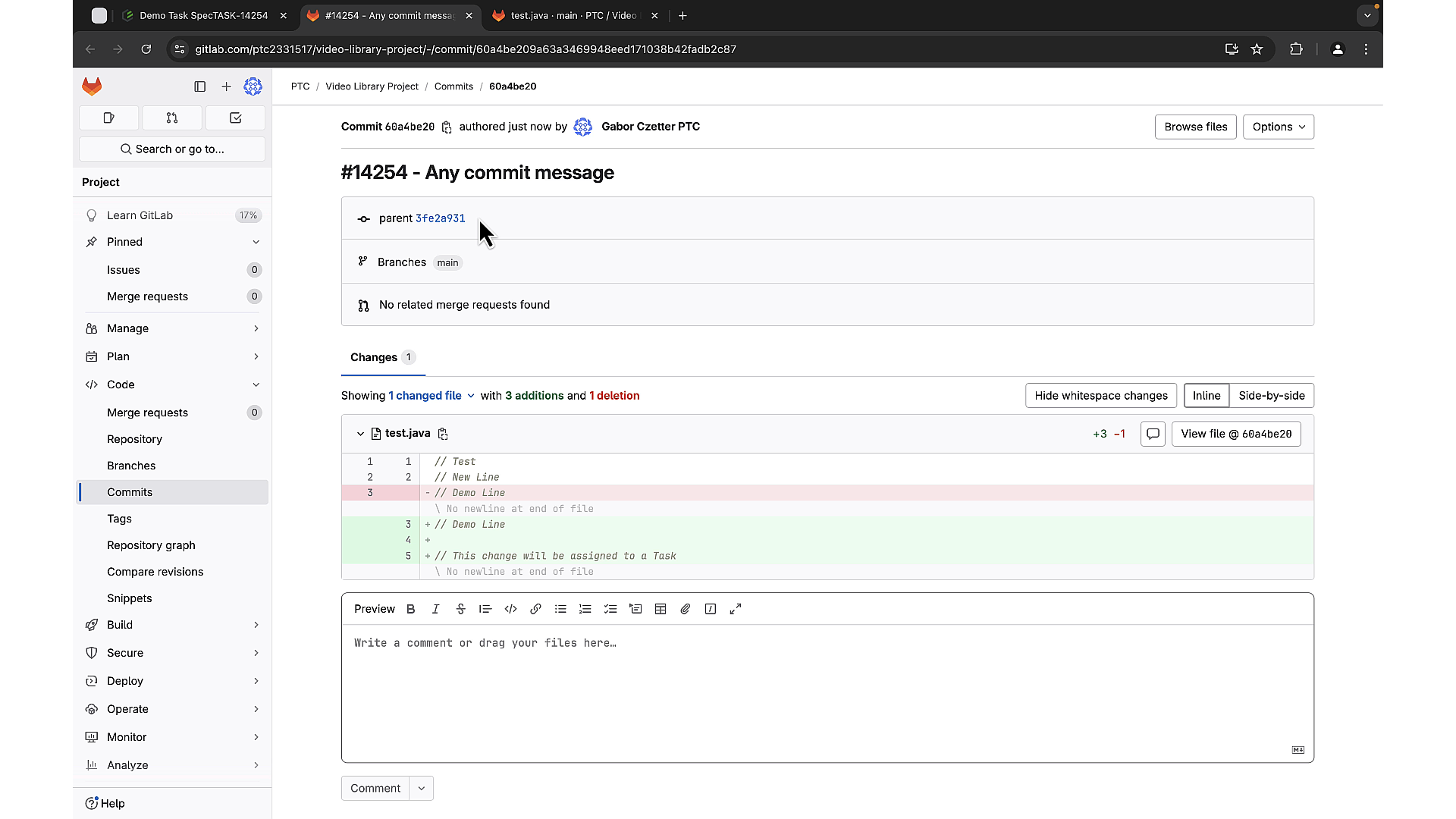 Explore GIT Configuration - Part 1 | tutorial | PTC Learning Connector