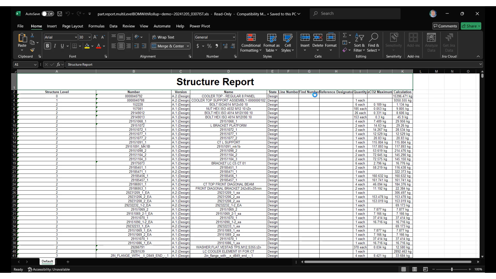 BOM Rollup Report | tutorial | PTC Learning Connector
