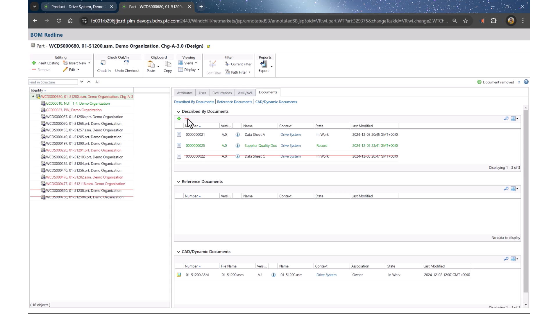 BOM Redline for Documents | tutorial | PTC Learning Connector