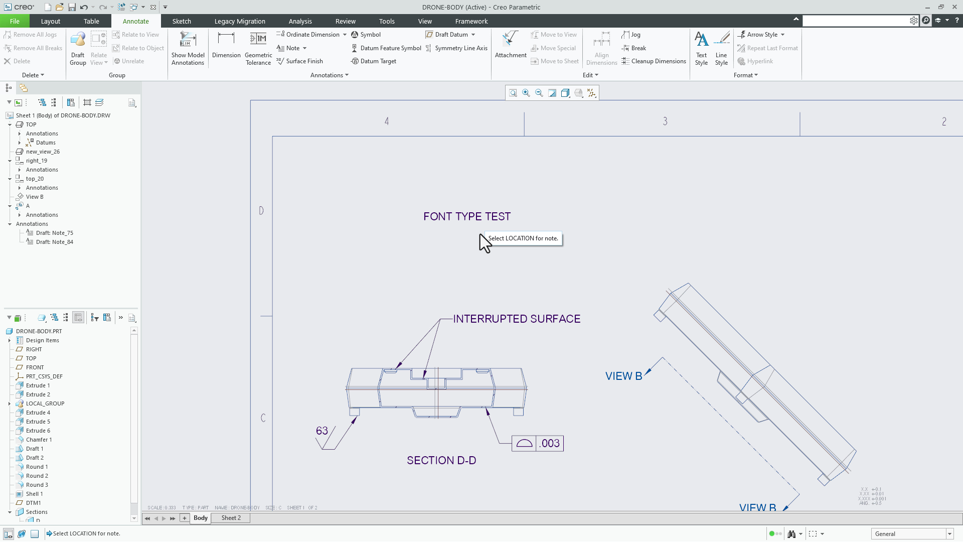 Change Default Fonts for Drawing Texts | tutorial | PTC Learning Connector