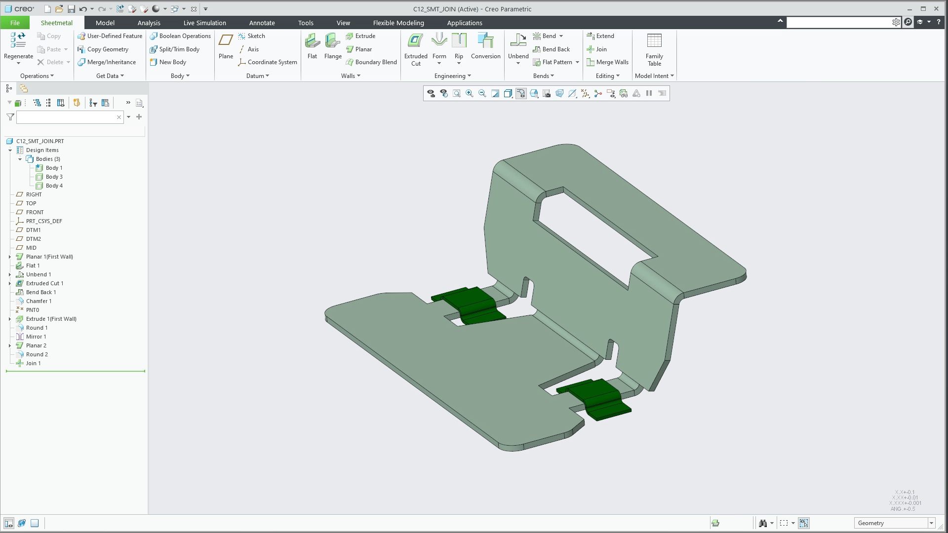 Sheetmetal Enhancements to Join Feature | tutorial | PTC Learning Connector