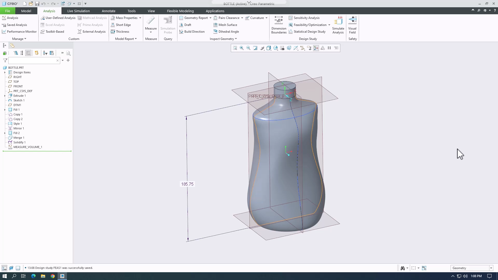 Volume Container Design | tutorial | PTC Learning Connector