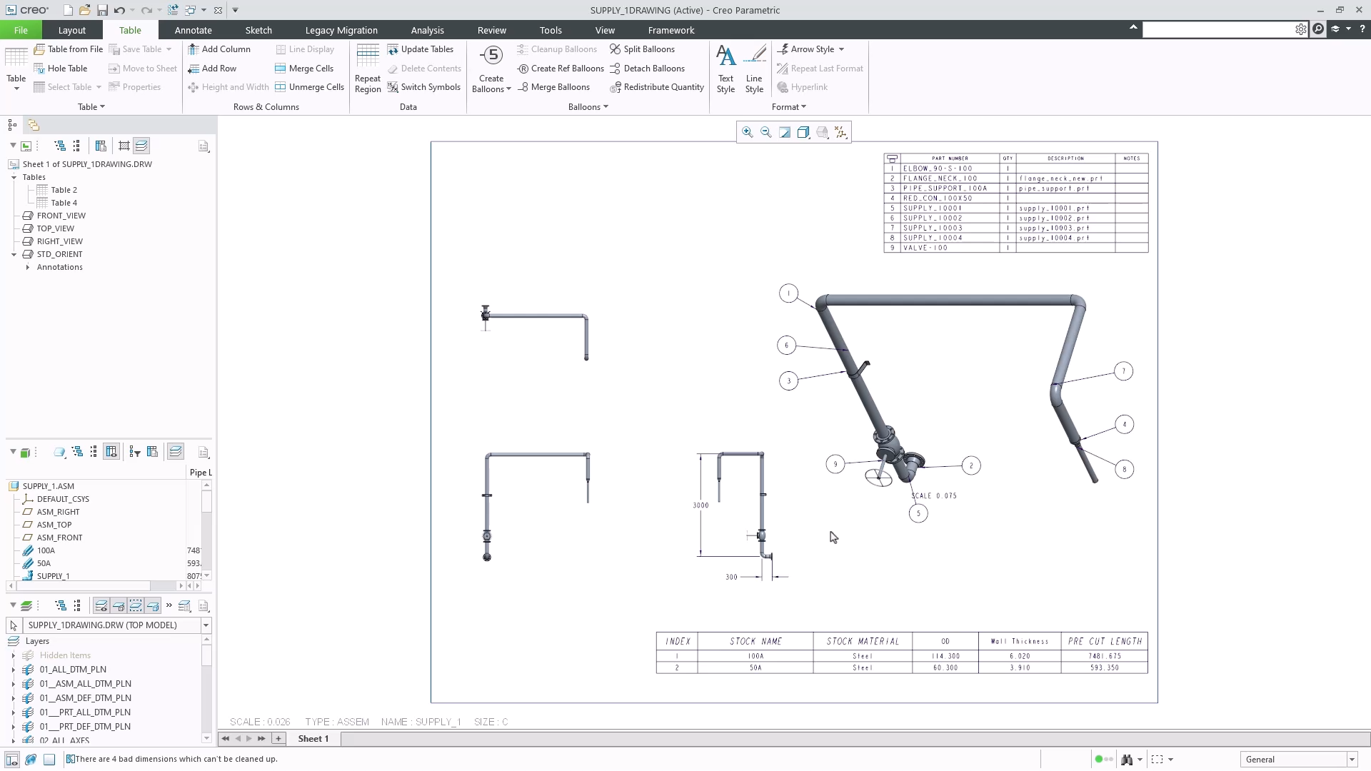Create Piping Drawings | tutorial | PTC Learning Connector