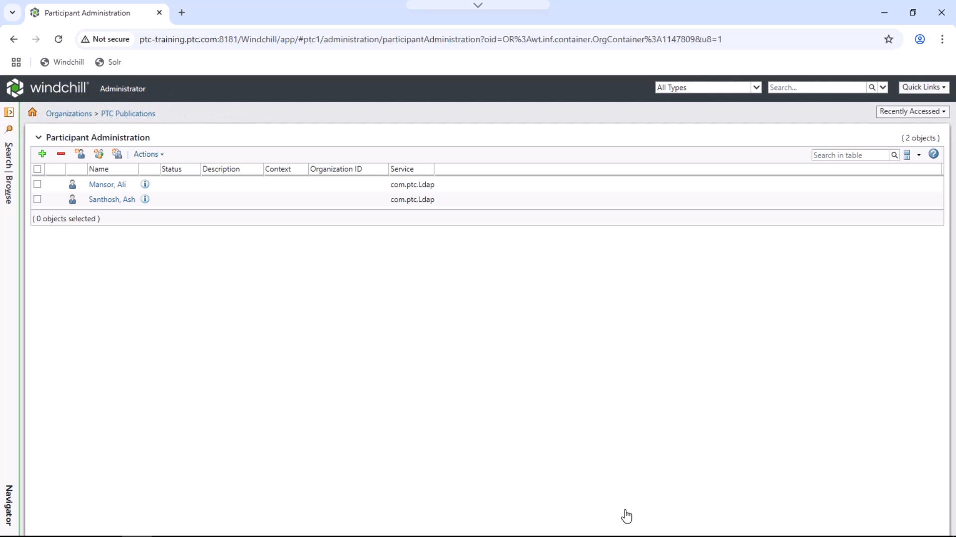 Create User Accounts | tutorial | PTC Learning Connector