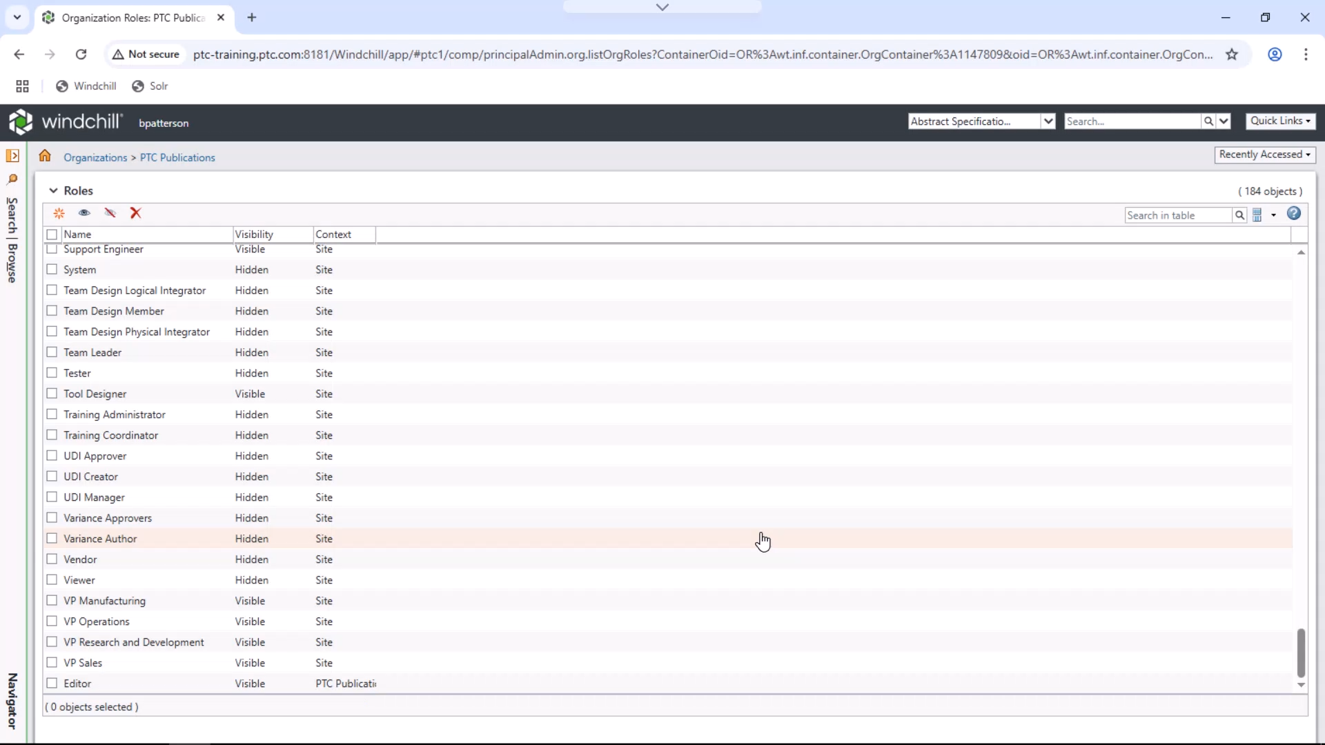 Administer Organization Roles | tutorial | PTC Learning Connector