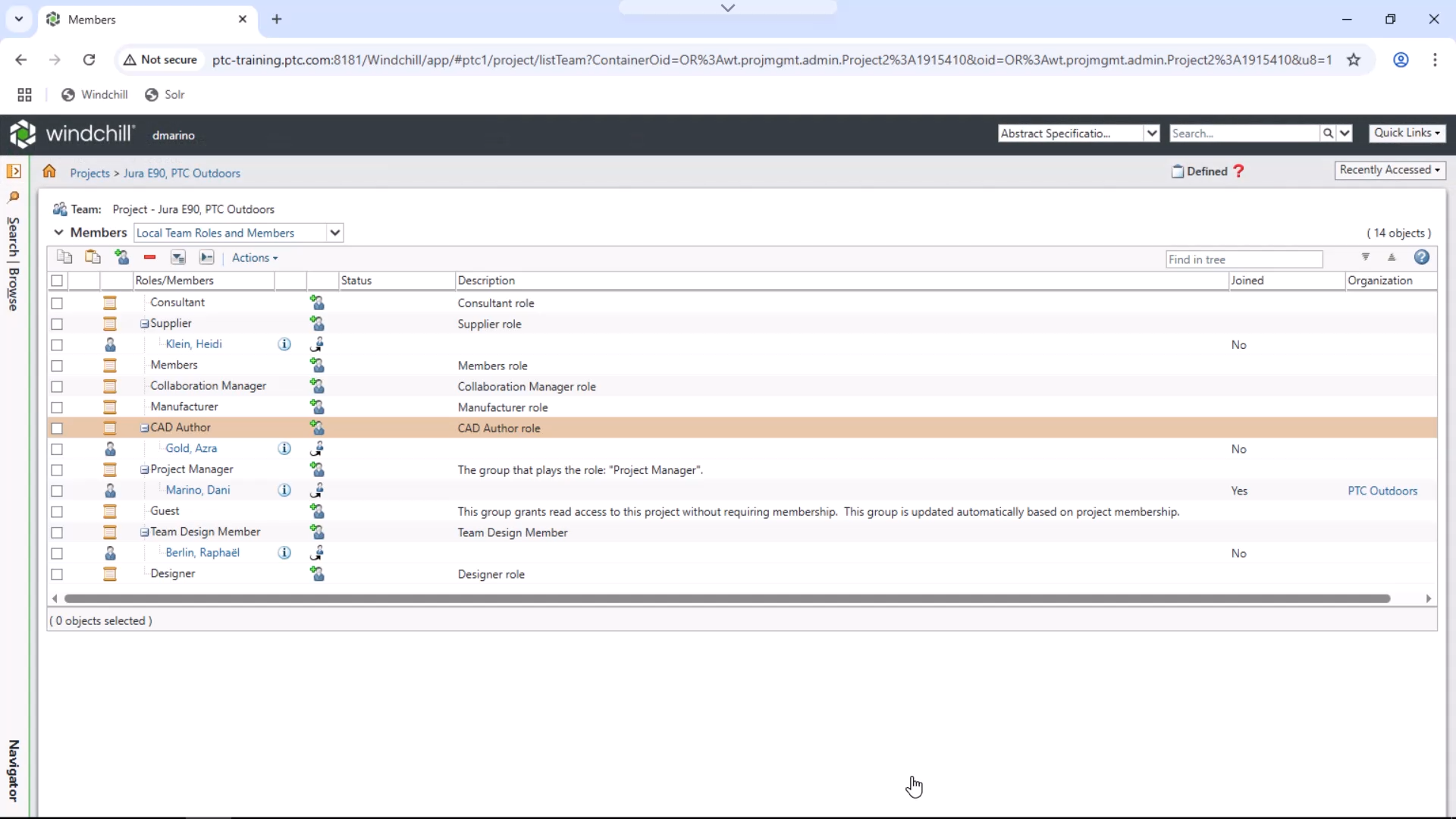 Add Roles and Members to a Project Team | tutorial | PTC Learning Connector