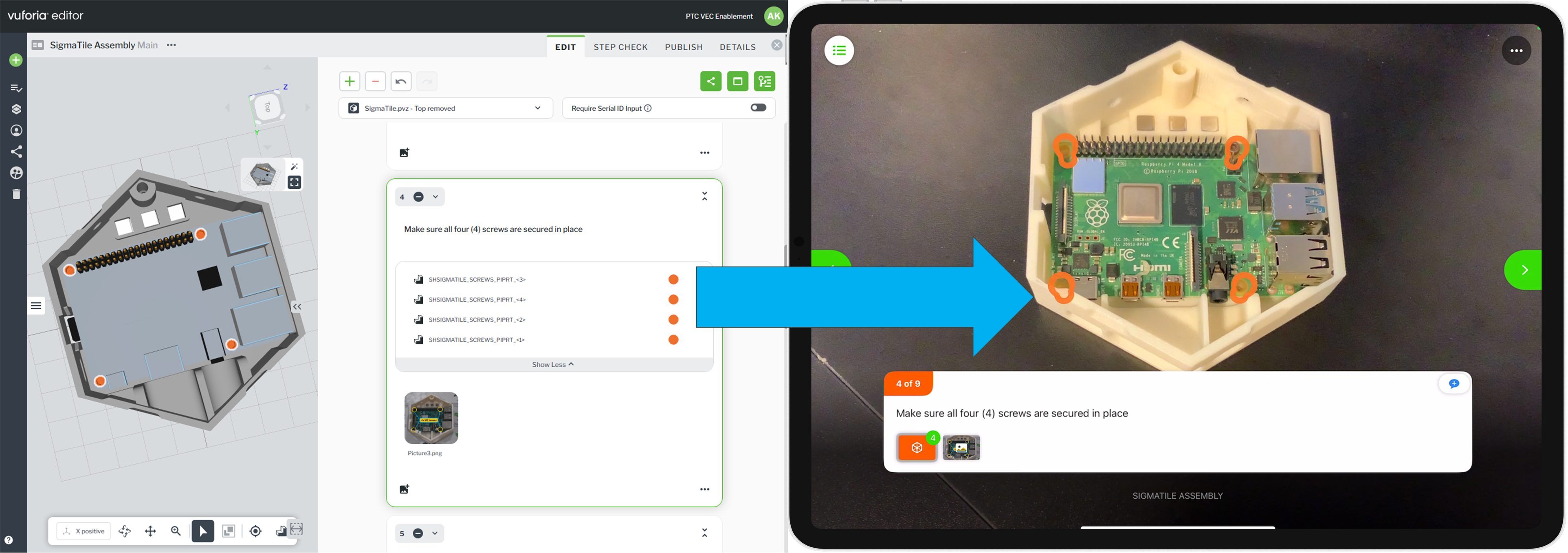 Viewing 3D Markers in Vuforia Vantage | Tutorial | PTC Learning Connector