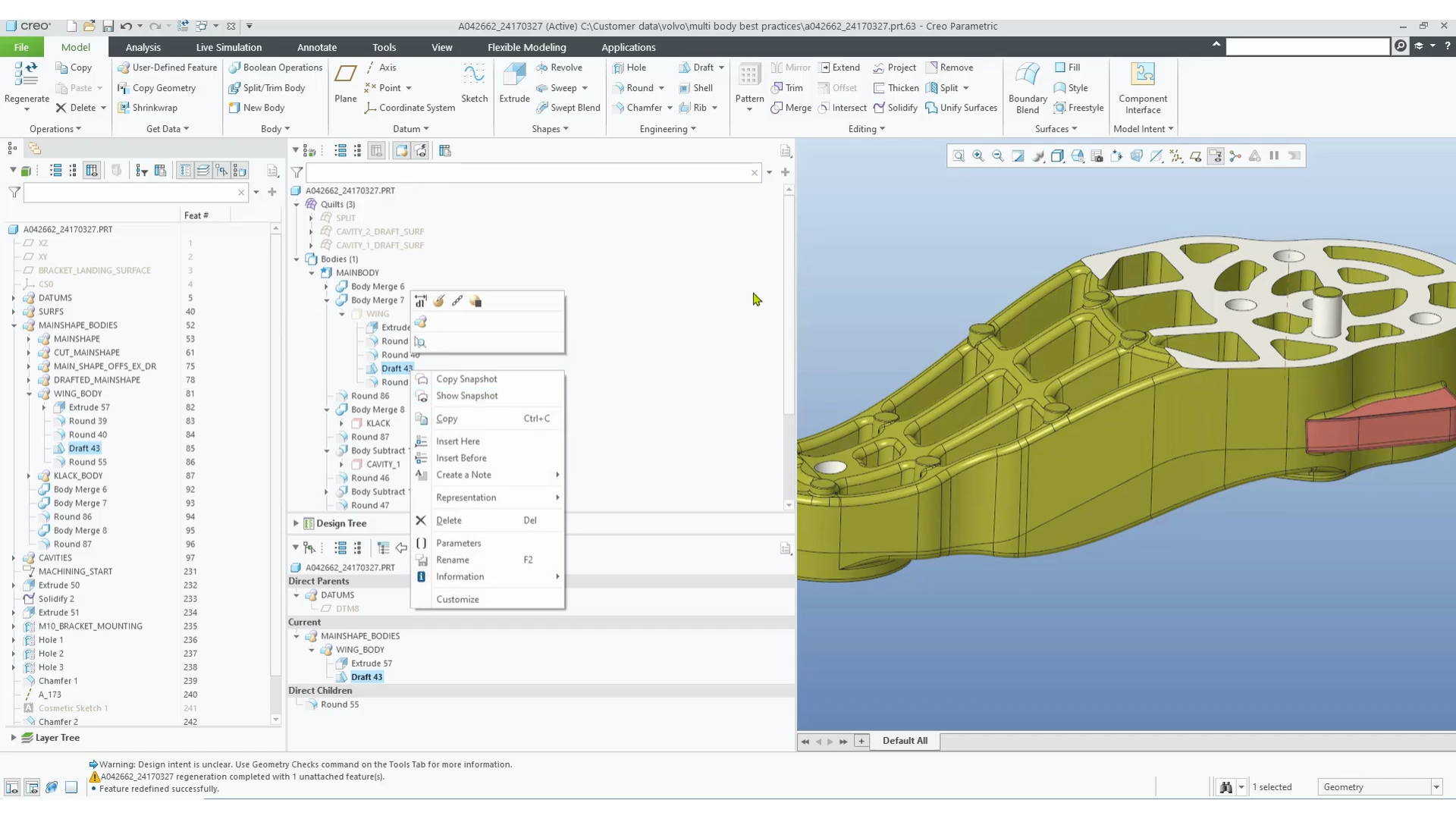 Creo Parametric Tree Panels and Configuration | tutorial | PTC Learning ...