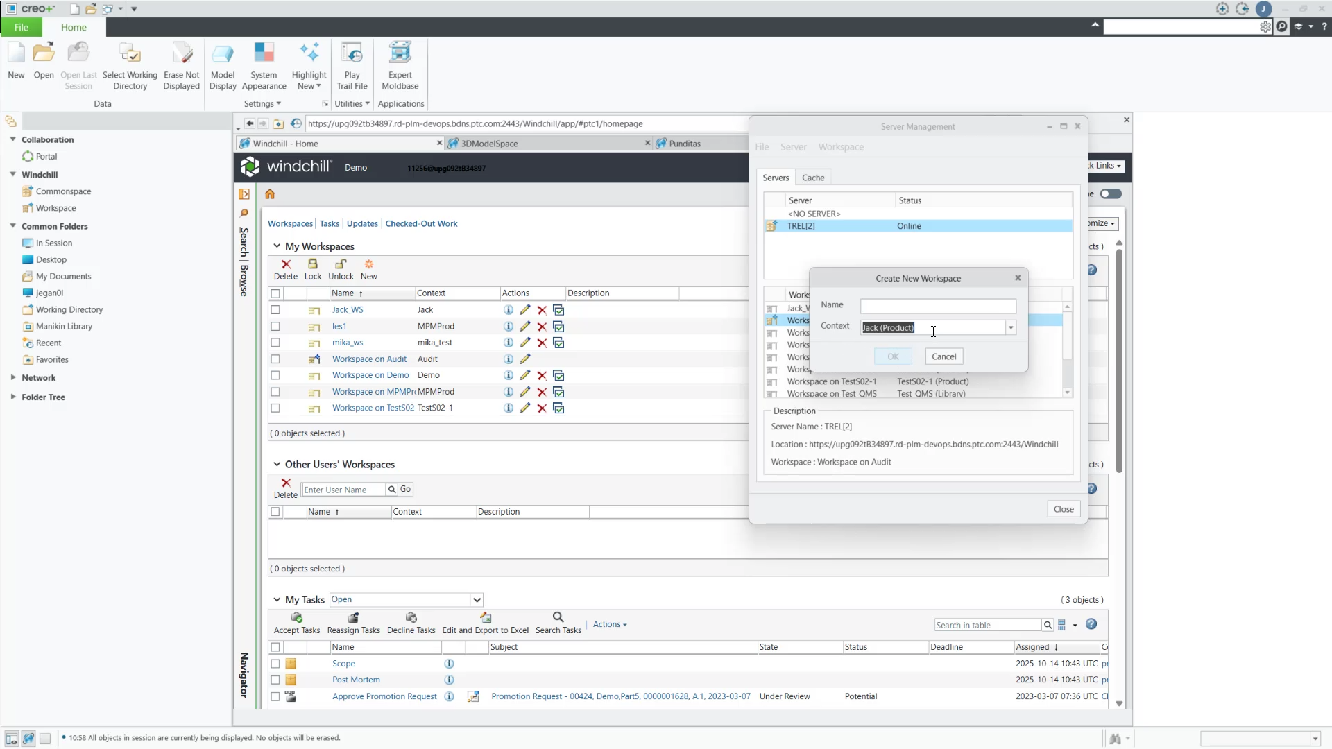 Ptc Workspace Define a Preferred Context During Workspace Creation | tutorial | PTC ...