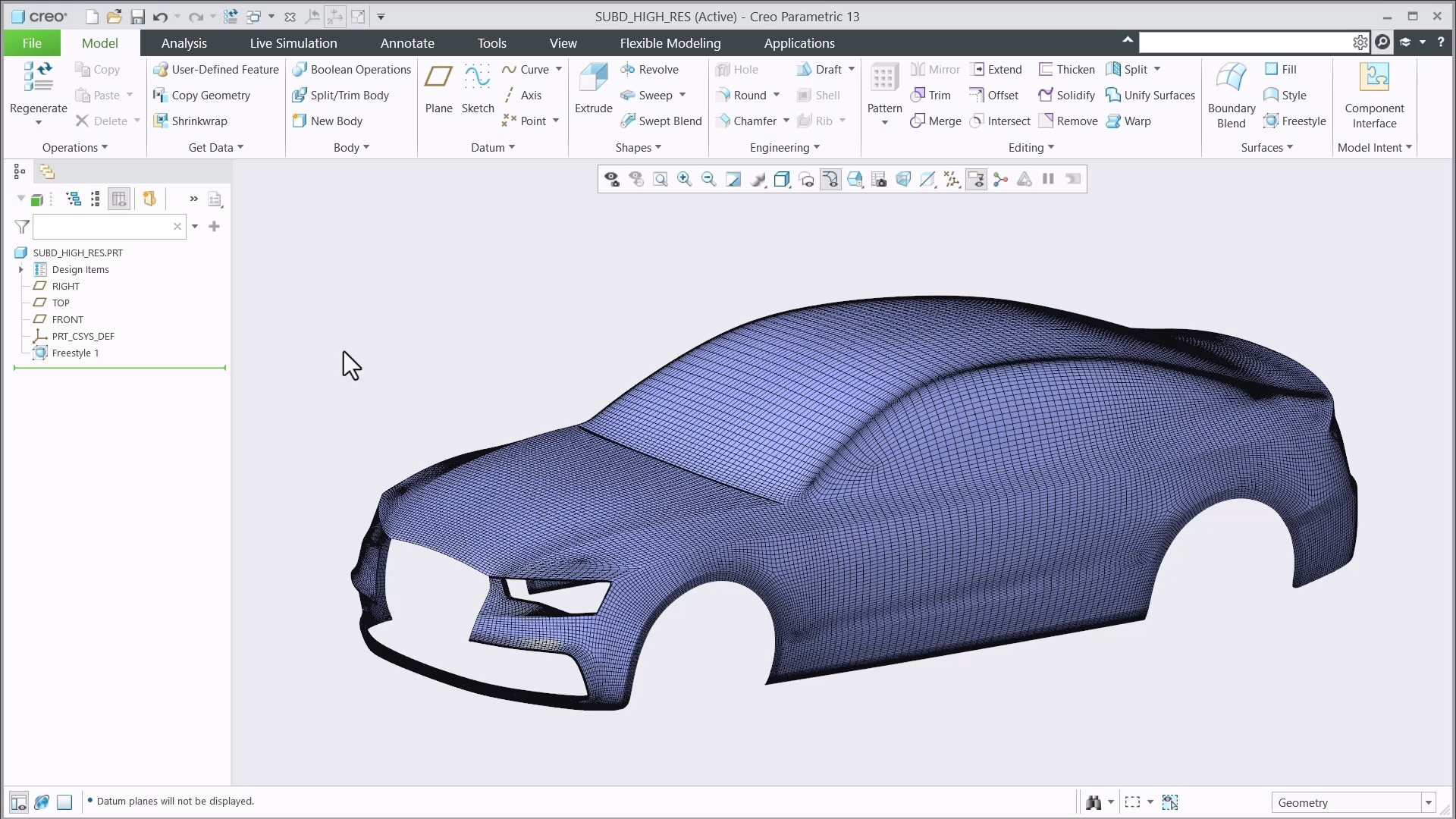 Improved Performance of Surface and Quilt Highlighting | tutorial | PTC ...
