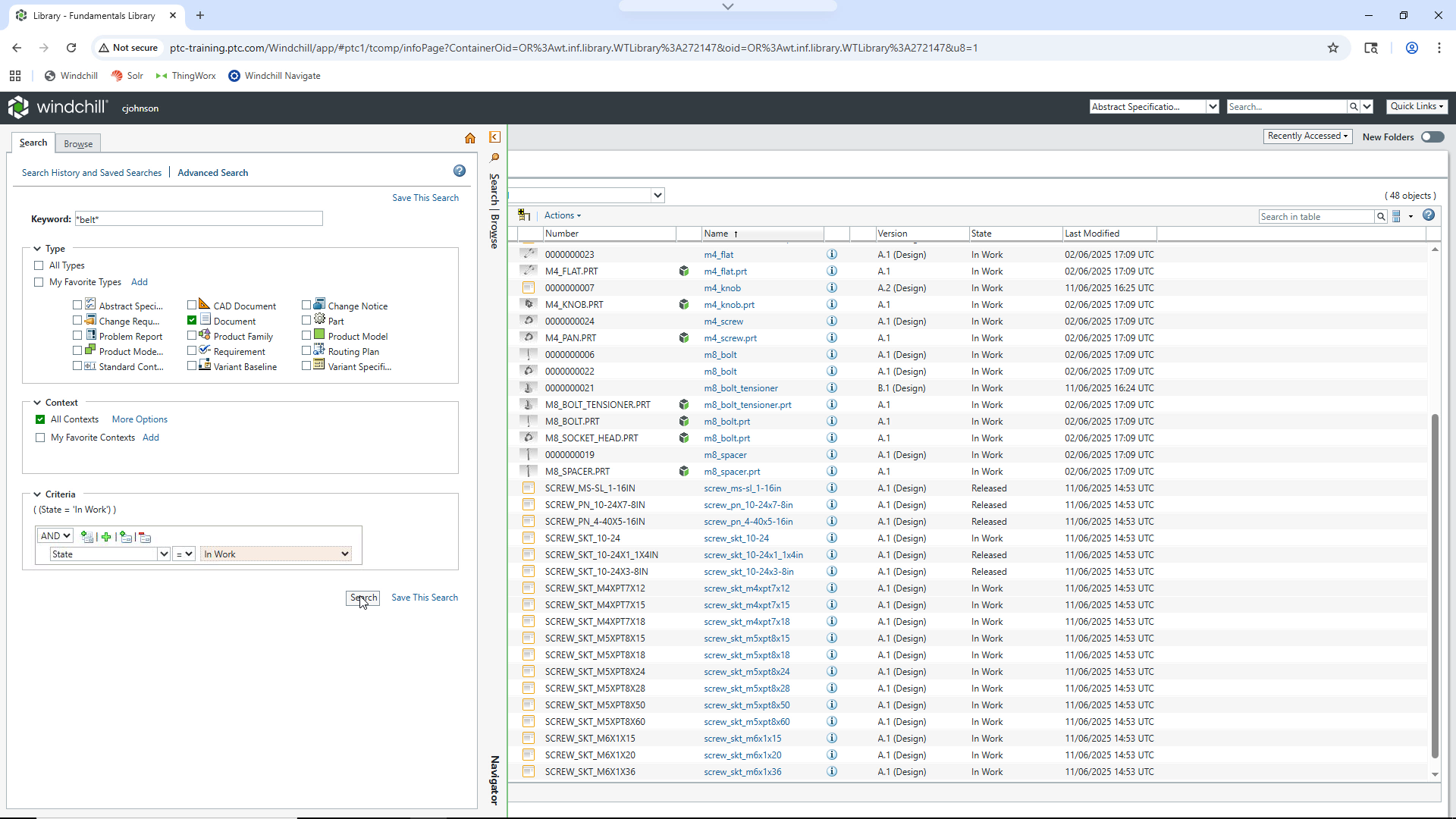 Advanced Search | tutorial | PTC Learning Connector