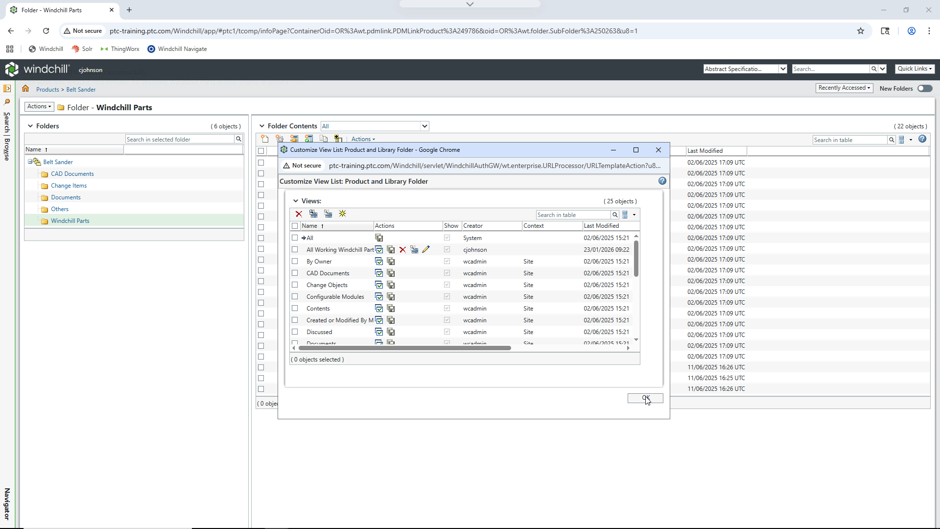 Create a Table View | tutorial | PTC Learning Connector