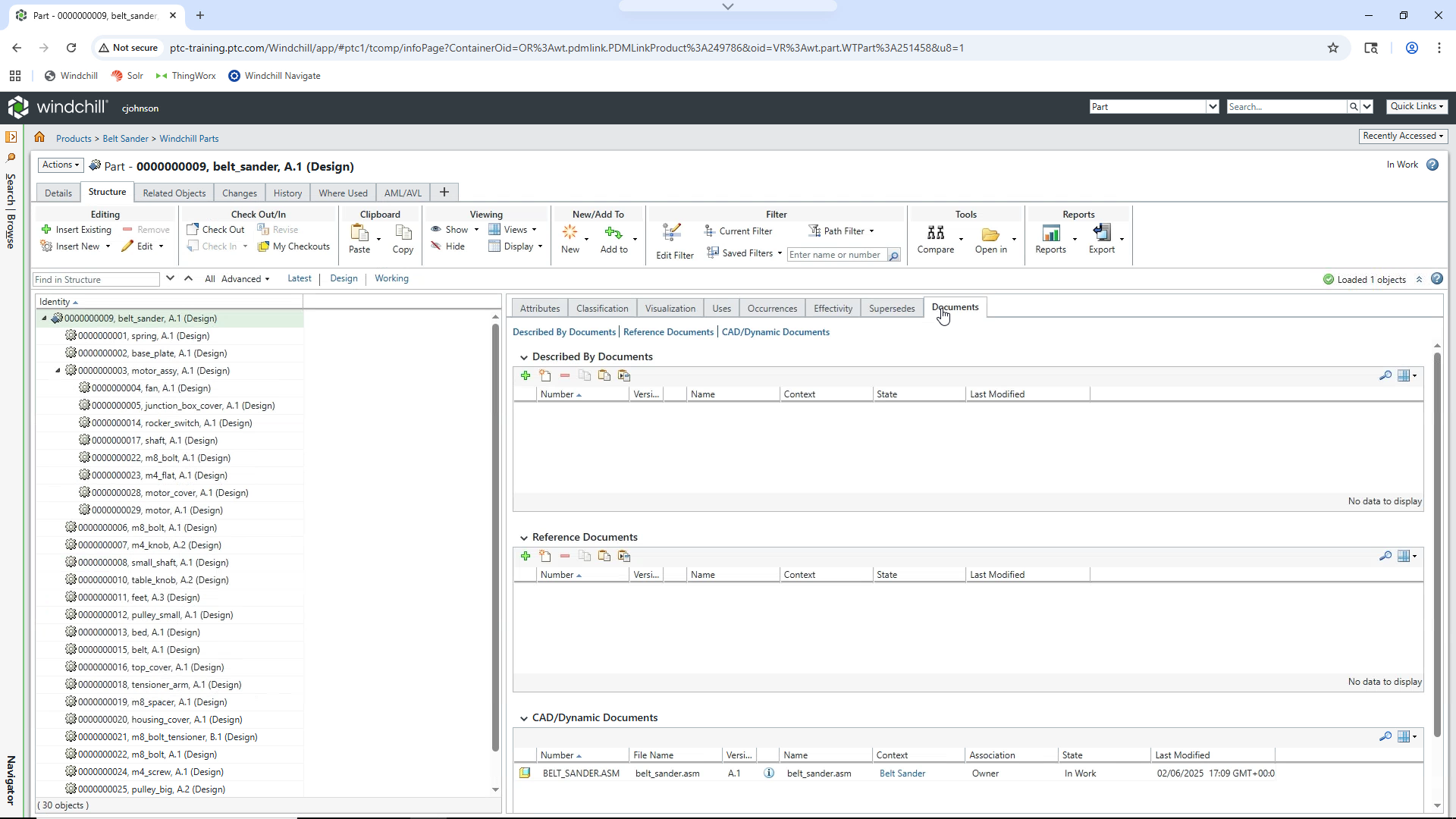 Examine the Part Information Page | tutorial | PTC Learning Connector