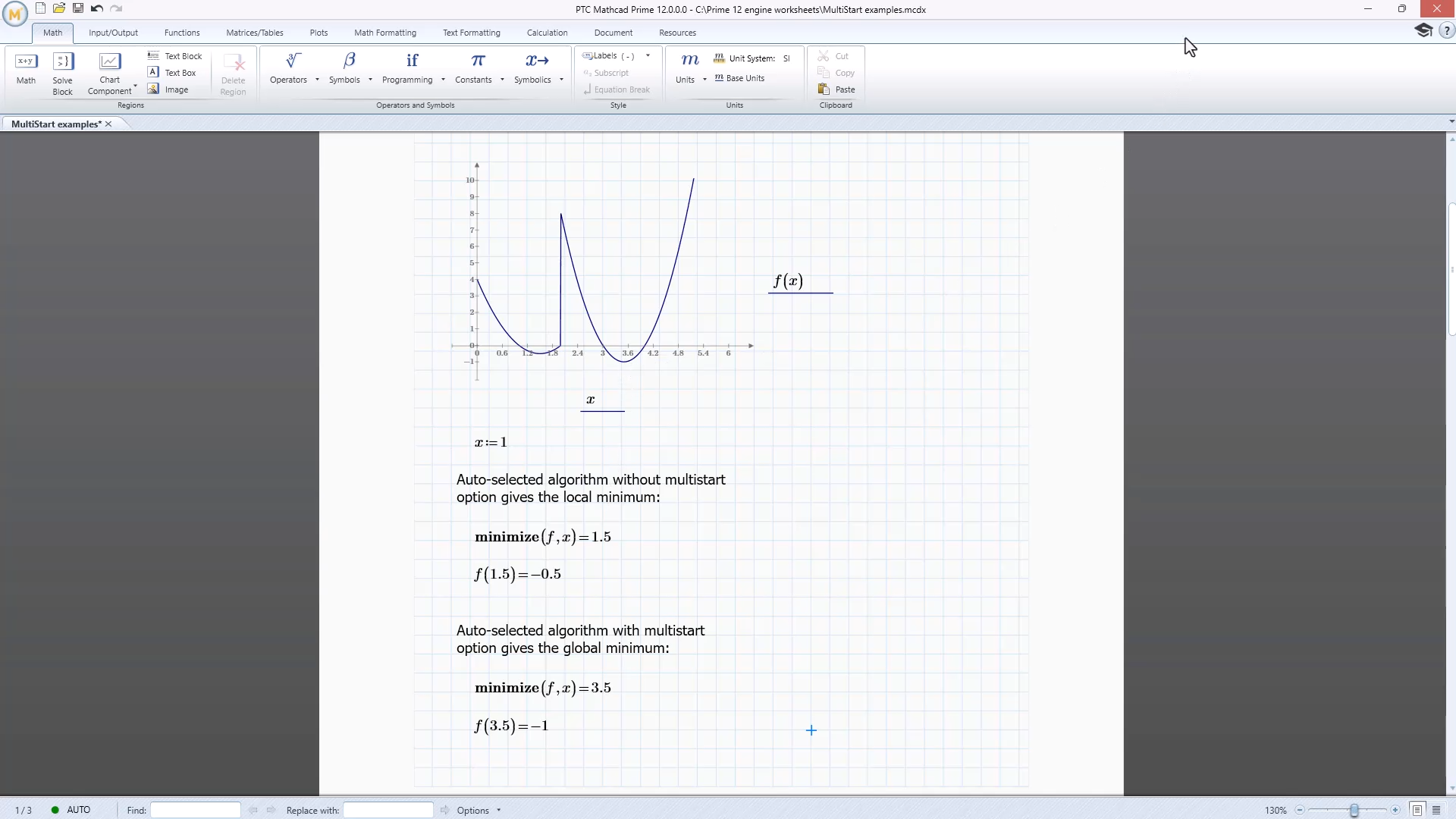MultiStart for Solver Functions | tutorial | PTC Learning Connector