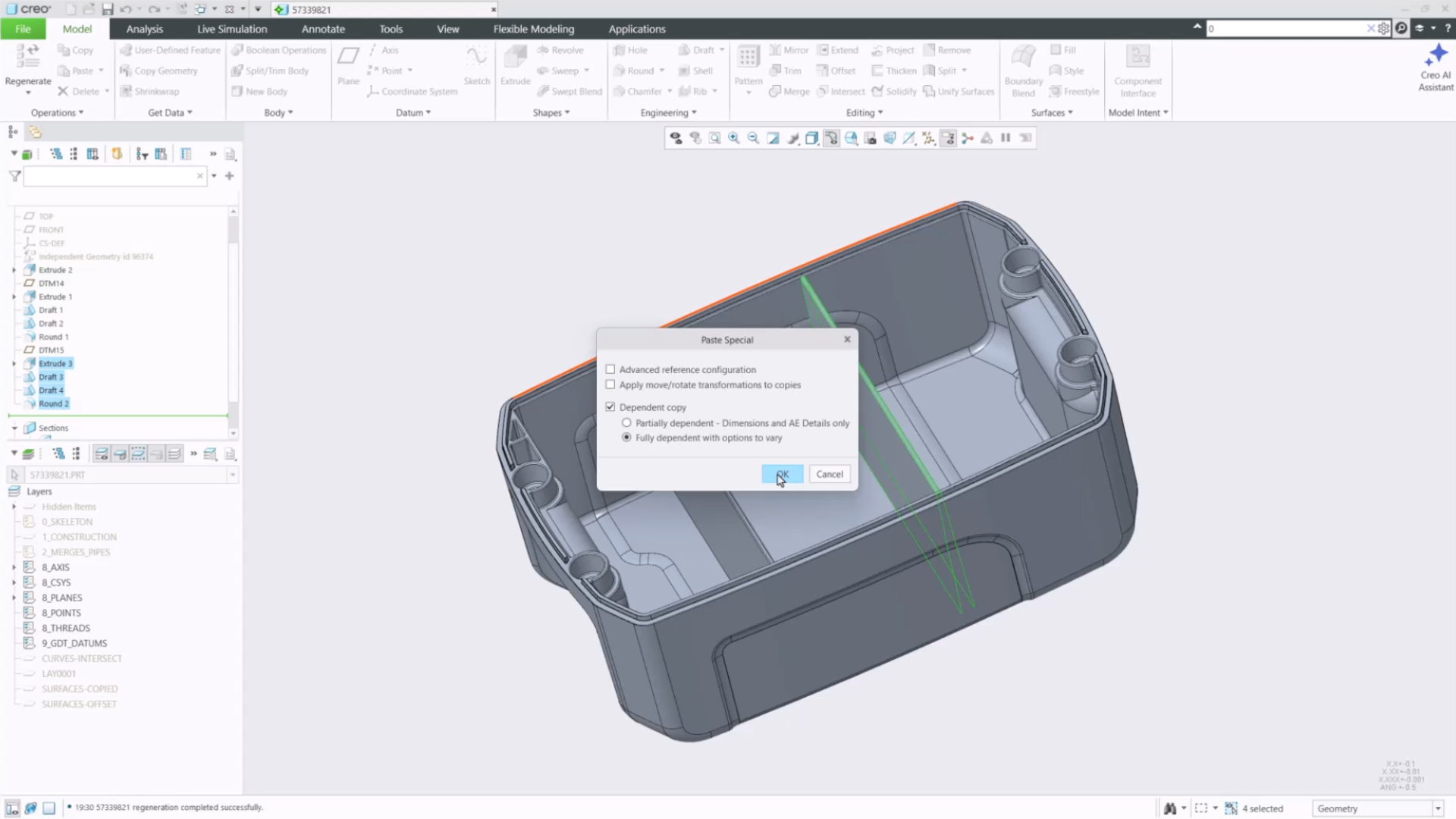 Paste Special - New Layout and Default | tutorial | PTC Learning Connector
