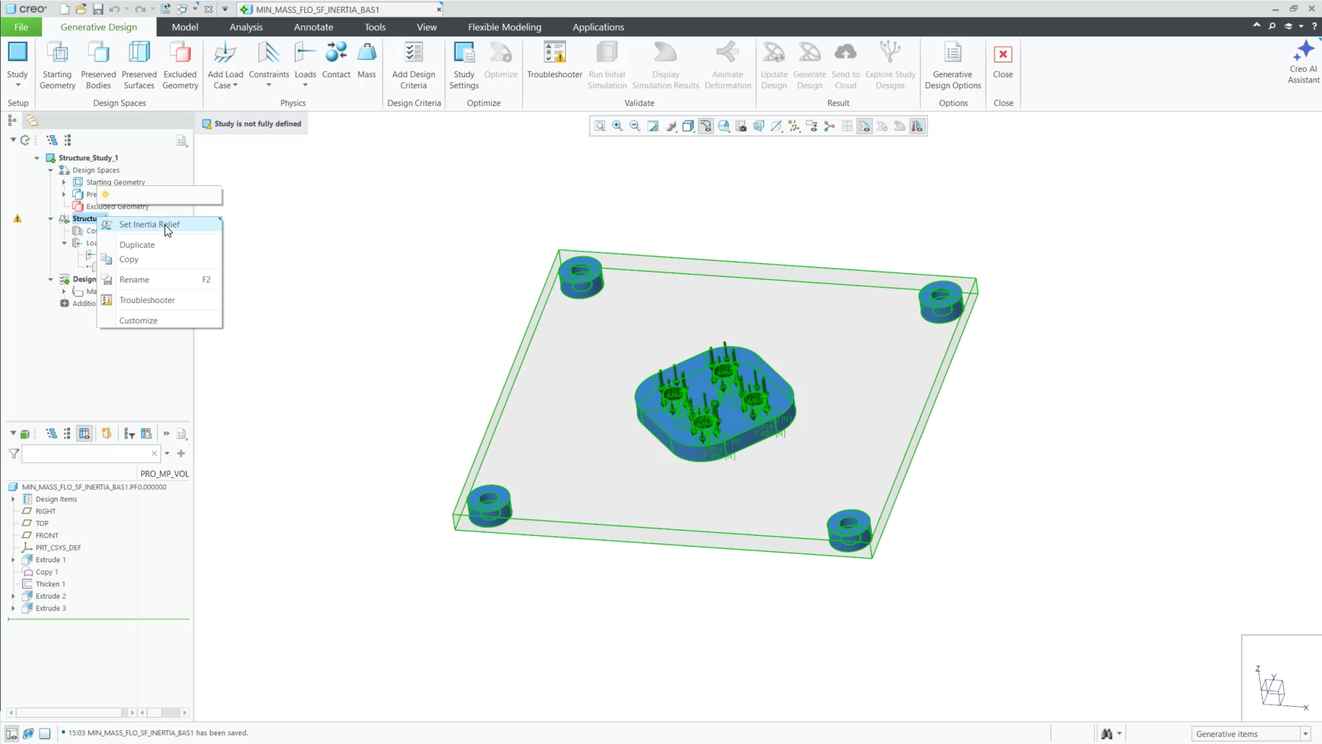 Inertia Relief | tutorial | PTC Learning Connector